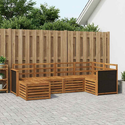vidaXL Outdoor Sofa Set 6 pcs Polyester Natural
