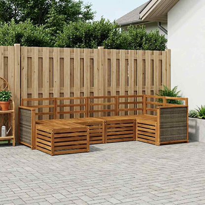 vidaXL Outdoor Sofa Set 6 pcs Polyester Natural