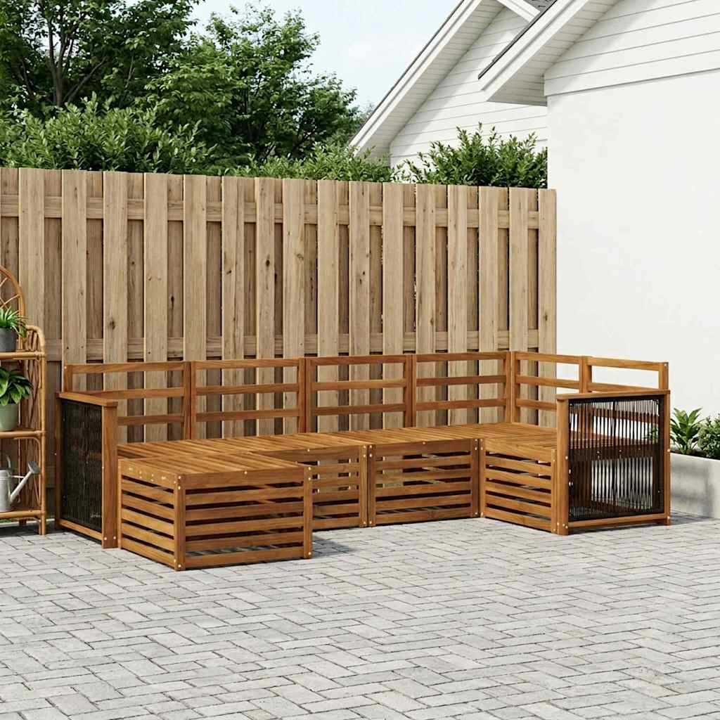 vidaXL Outdoor Sofa Set 6 pcs Polyester Natural