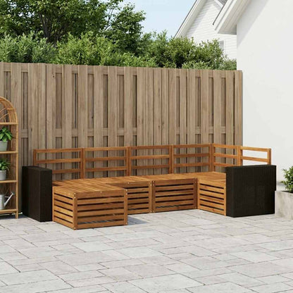 vidaXL Outdoor Sofa Set 6 pcs Polyester Natural