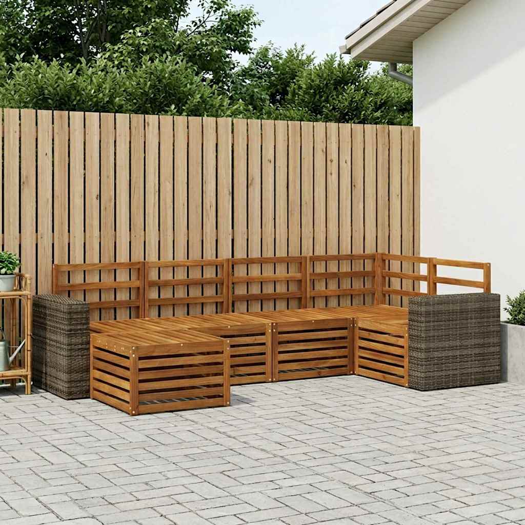 vidaXL Outdoor Sofa Set 6 pcs Polyester Natural