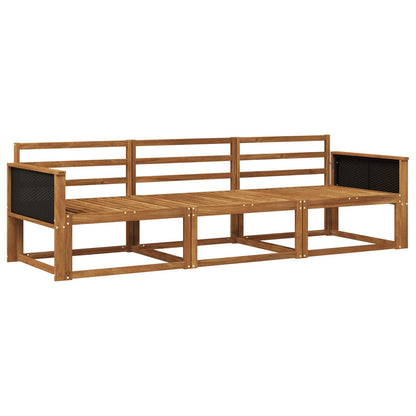 vidaXL Outdoor Sofa Set 3 pcs Natural Solid Acacia Wood 2