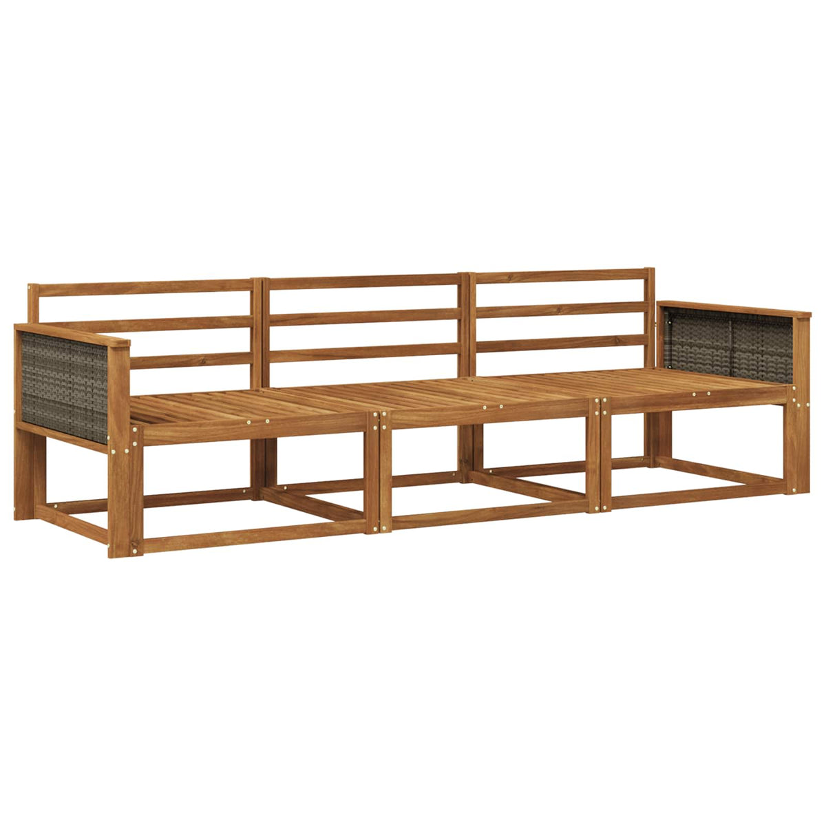 vidaXL Outdoor Sofa Set 3 pcs Natural Solid Acacia Wood 2
