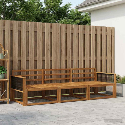 vidaXL Outdoor Sofa Set 3 pcs Natural Solid Acacia Wood 1