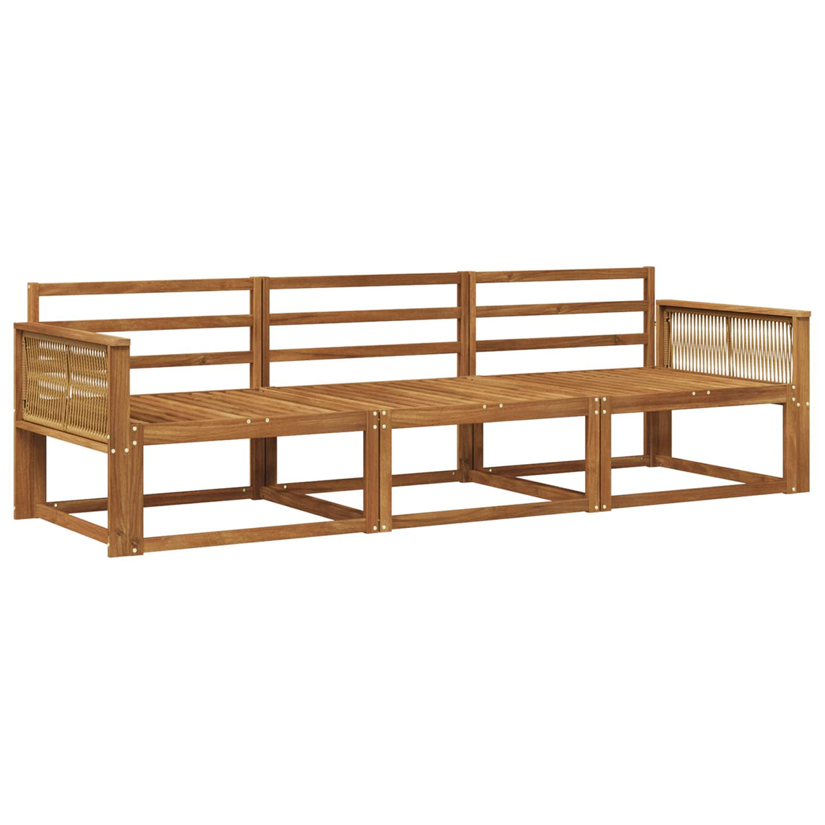 vidaXL Outdoor Sofa Set 3 pcs Natural Solid Acacia Wood 2