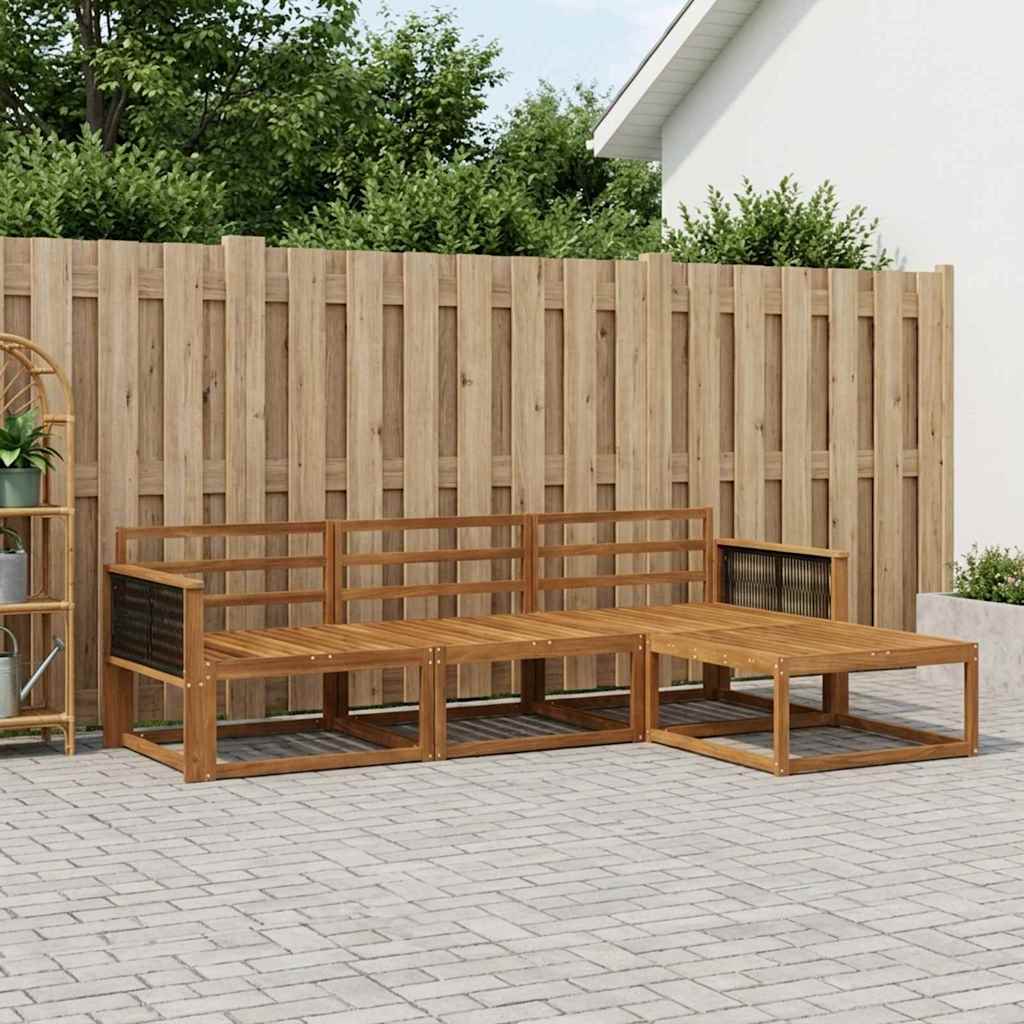 vidaXL Outdoor Sofa Set 4 pcs Natural Solid Acacia Wood 1