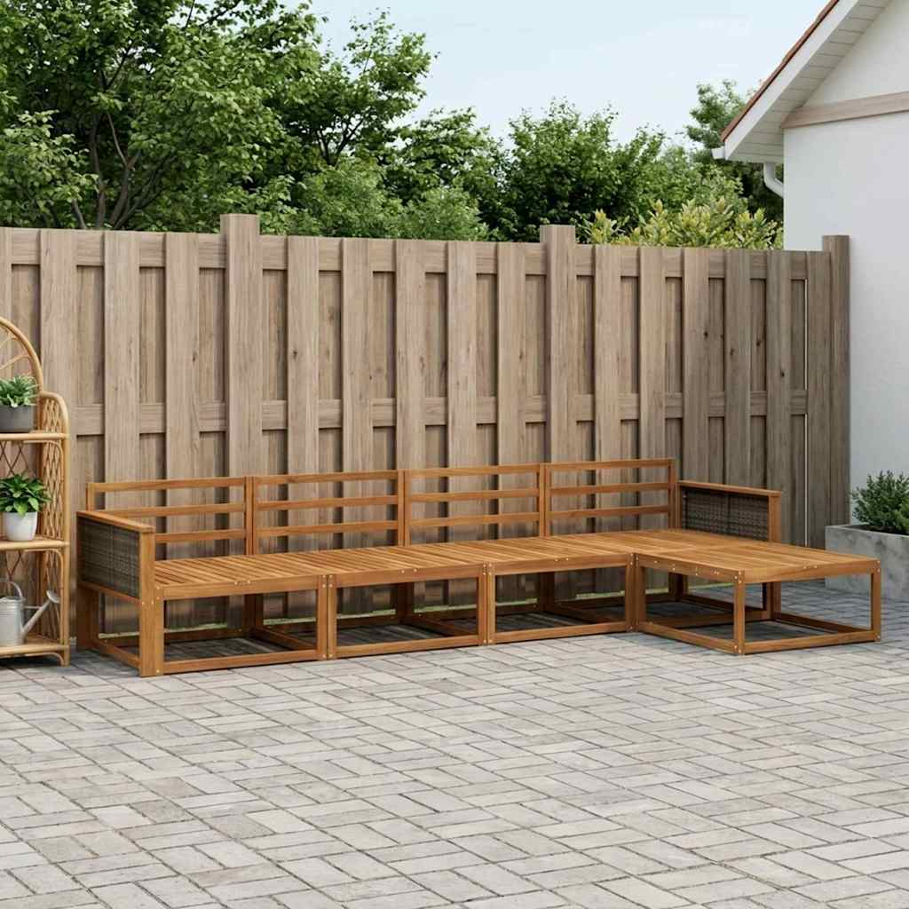 vidaXL Outdoor Sofa Set 5 pcs Natural Solid Acacia Wood 1