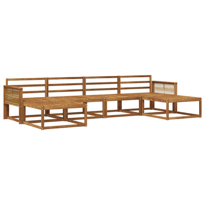 Outdoor Sofa Set 6 pcs Natural Solid Acacia Wood Coffee rope