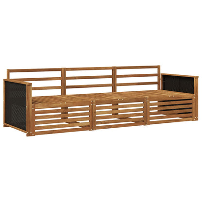 vidaXL Outdoor Sofa Set 3 pcs Natural Solid Acacia Wood 2