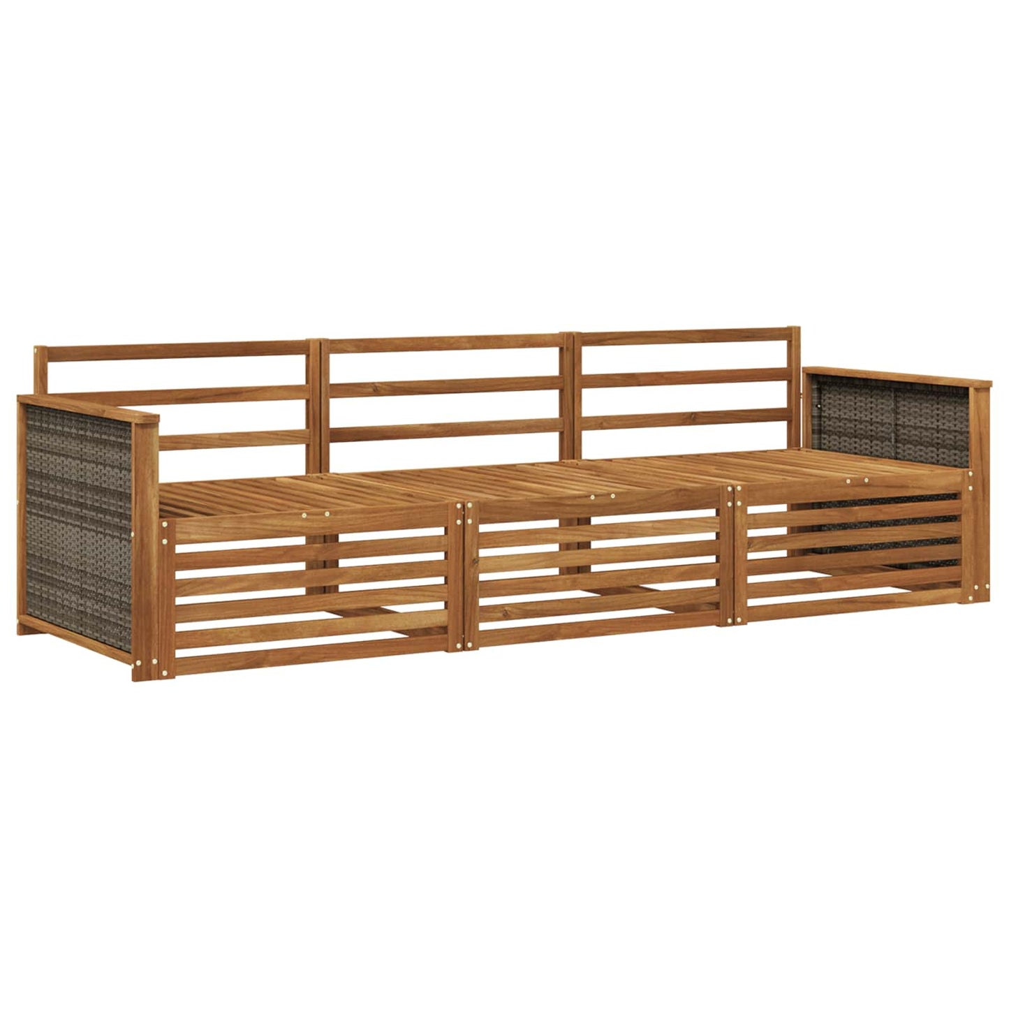 vidaXL Outdoor Sofa Set 3 pcs Natural Solid Acacia Wood 2