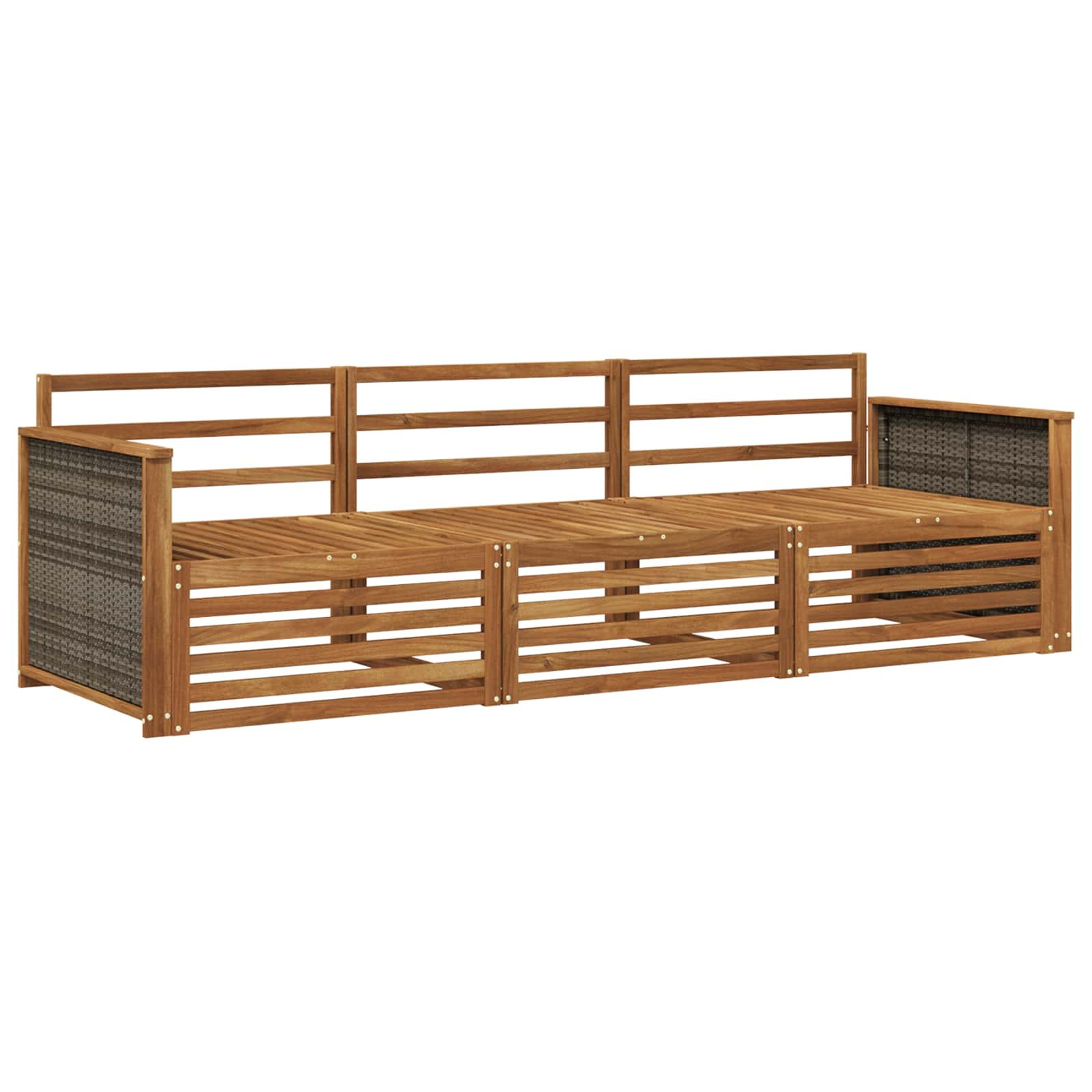vidaXL Outdoor Sofa Set 3 pcs Natural Solid Acacia Wood 2