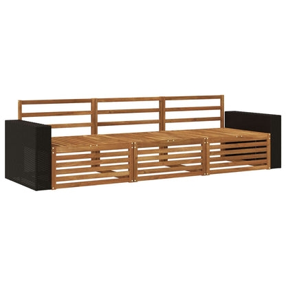 vidaXL Outdoor Sofa Set 3 pcs Natural Solid Acacia Wood 2