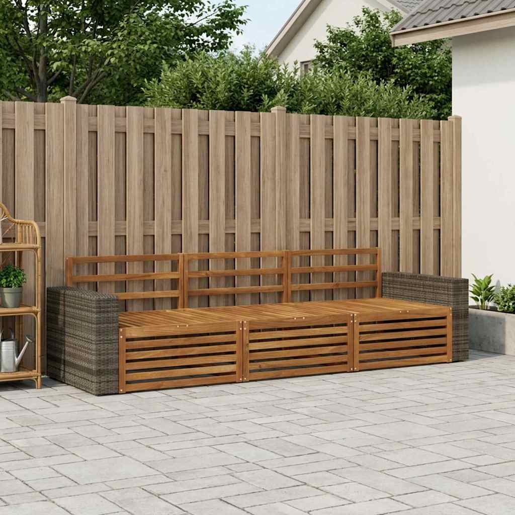 vidaXL Outdoor Sofa Set 3 pcs Natural Solid Acacia Wood 1
