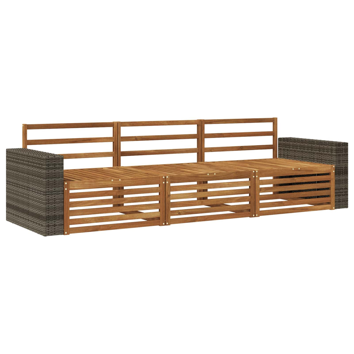vidaXL Outdoor Sofa Set 3 pcs Natural Solid Acacia Wood 2
