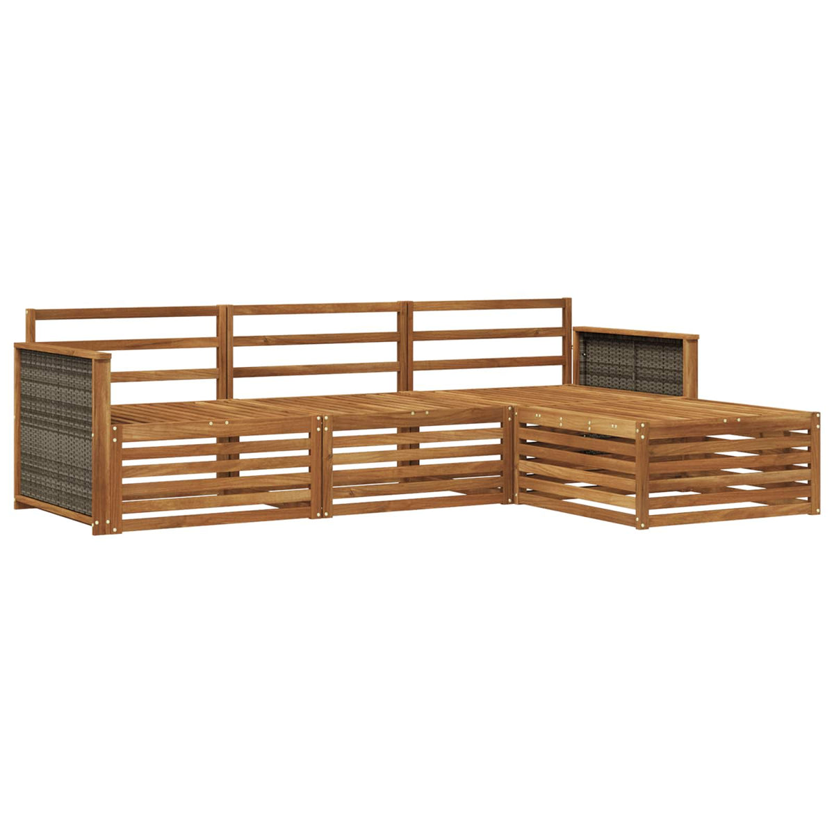 vidaXL Outdoor Sofa Set 4 pcs Natural Solid Acacia Wood 2