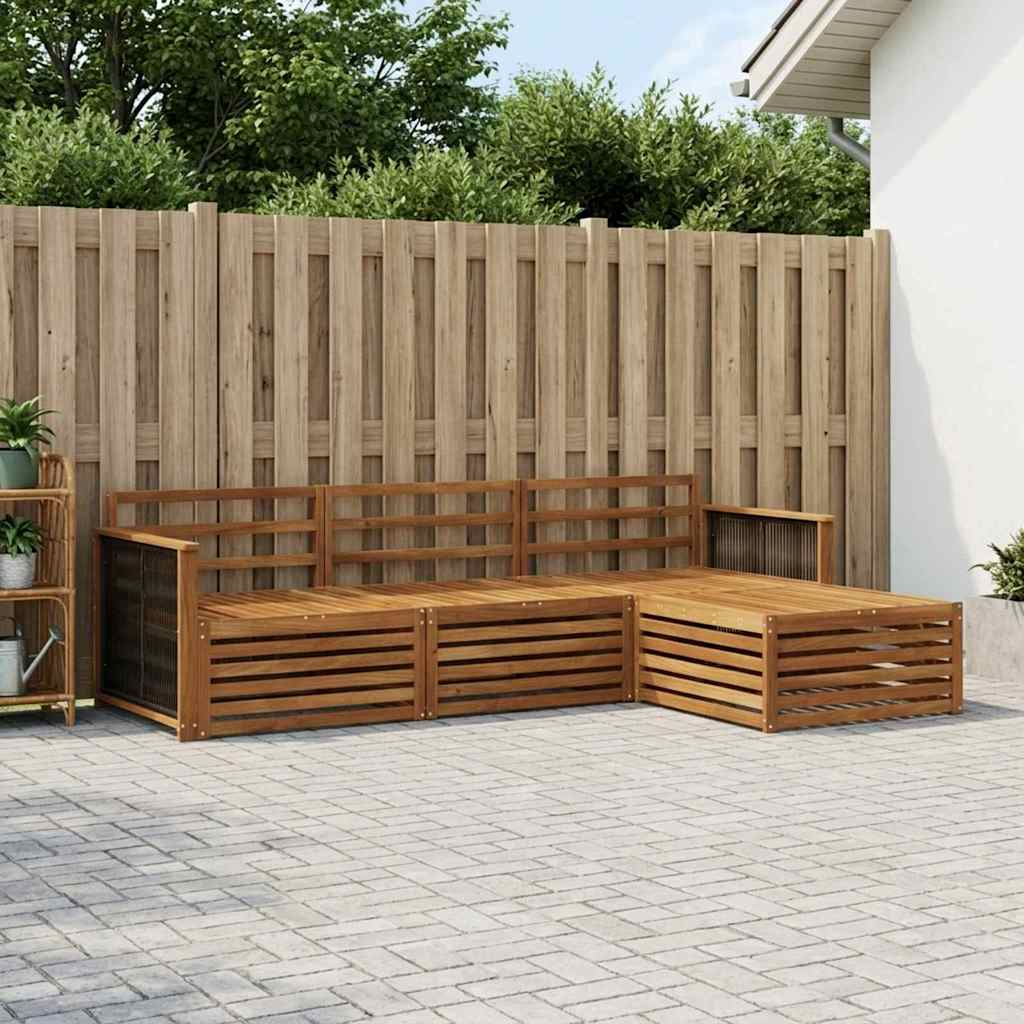 vidaXL Outdoor Sofa Set 4 pcs Natural Solid Acacia Wood 1