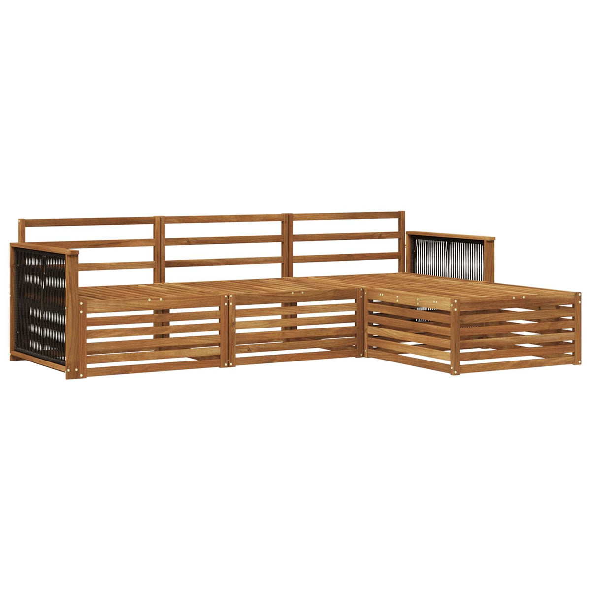 vidaXL Outdoor Sofa Set 4 pcs Natural Solid Acacia Wood 2