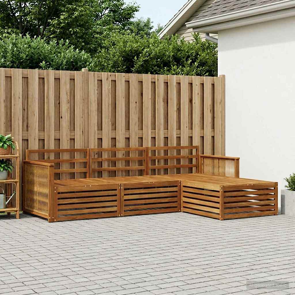 vidaXL Outdoor Sofa Set 4 pcs Natural Solid Acacia Wood 1