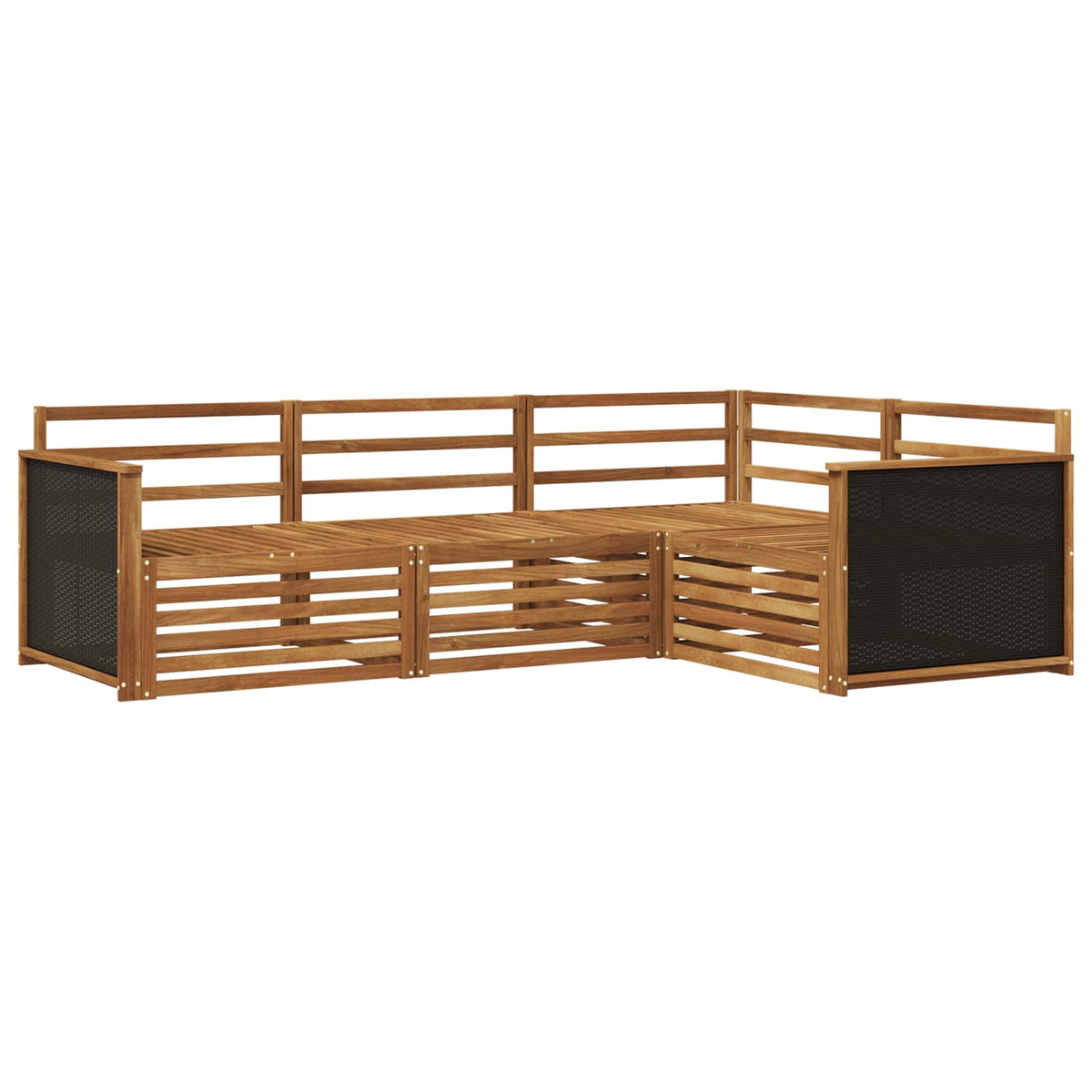 vidaXL Outdoor Sofa Set 4 pcs Natural Solid Acacia Wood 2