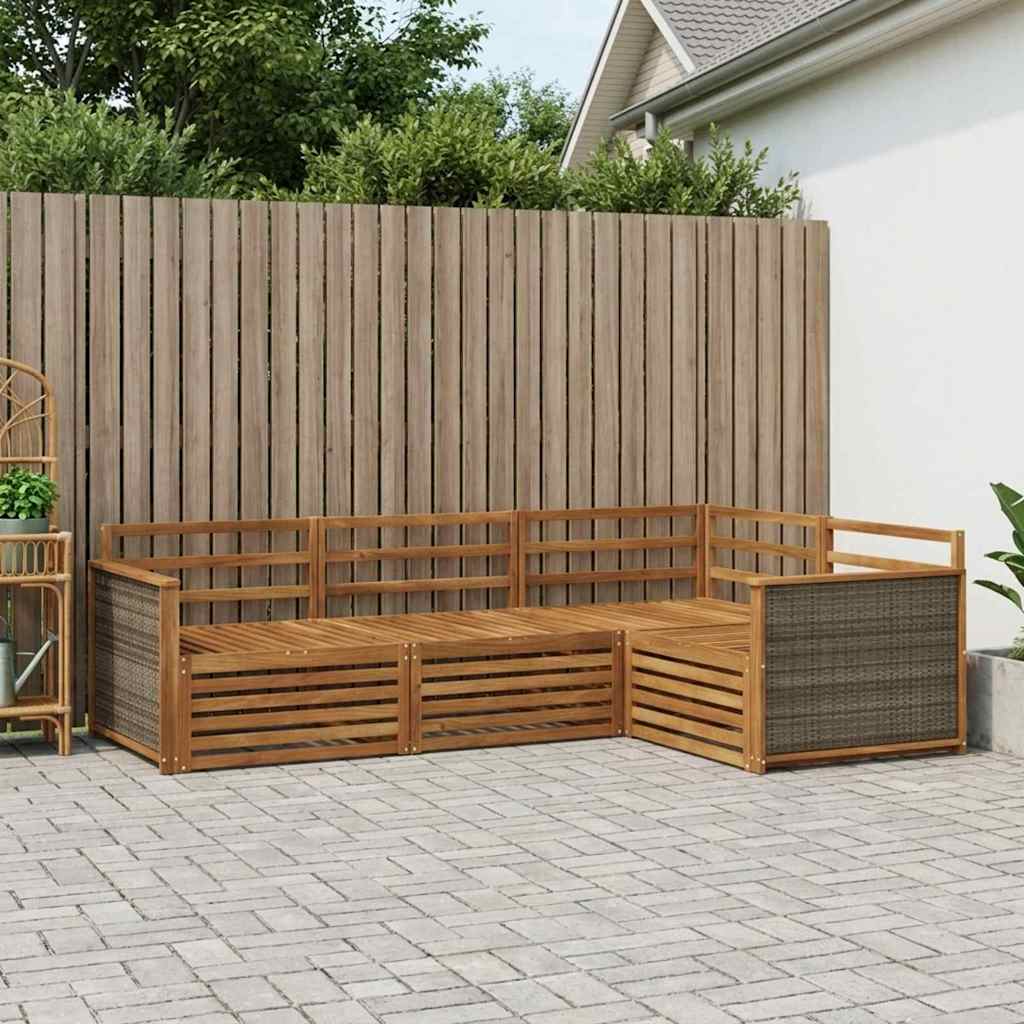vidaXL Outdoor Sofa Set 4 pcs Natural Solid Acacia Wood 1