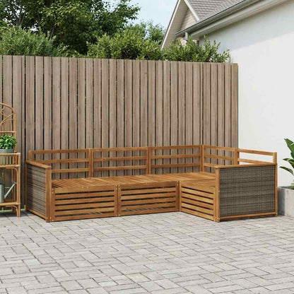 vidaXL Outdoor Sofa Set 4 pcs Natural Solid Acacia Wood 1