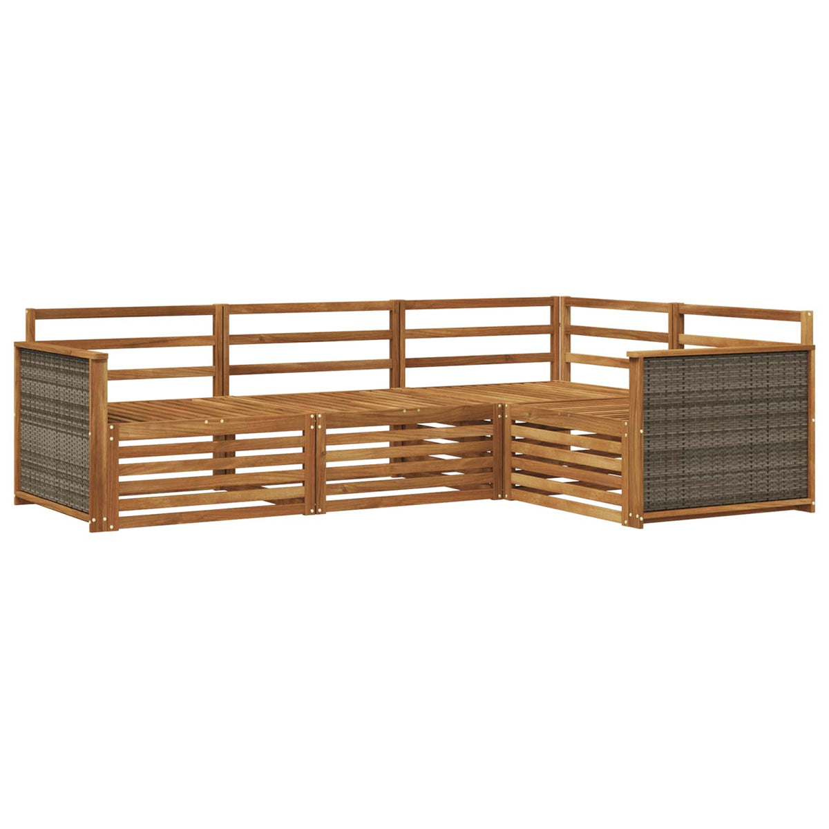 vidaXL Outdoor Sofa Set 4 pcs Natural Solid Acacia Wood 2