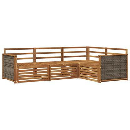 vidaXL Outdoor Sofa Set 4 pcs Natural Solid Acacia Wood 2