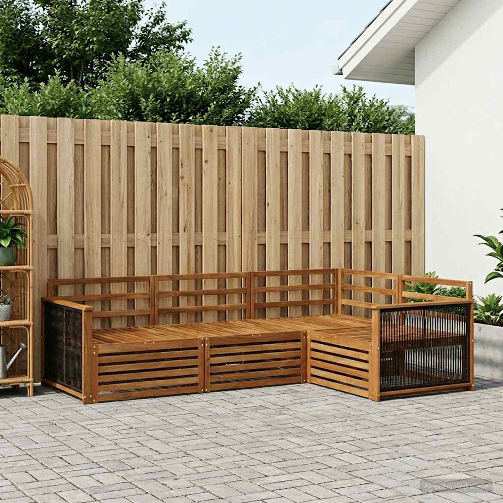 vidaXL Outdoor Sofa Set 4 pcs Natural Solid Acacia Wood 1