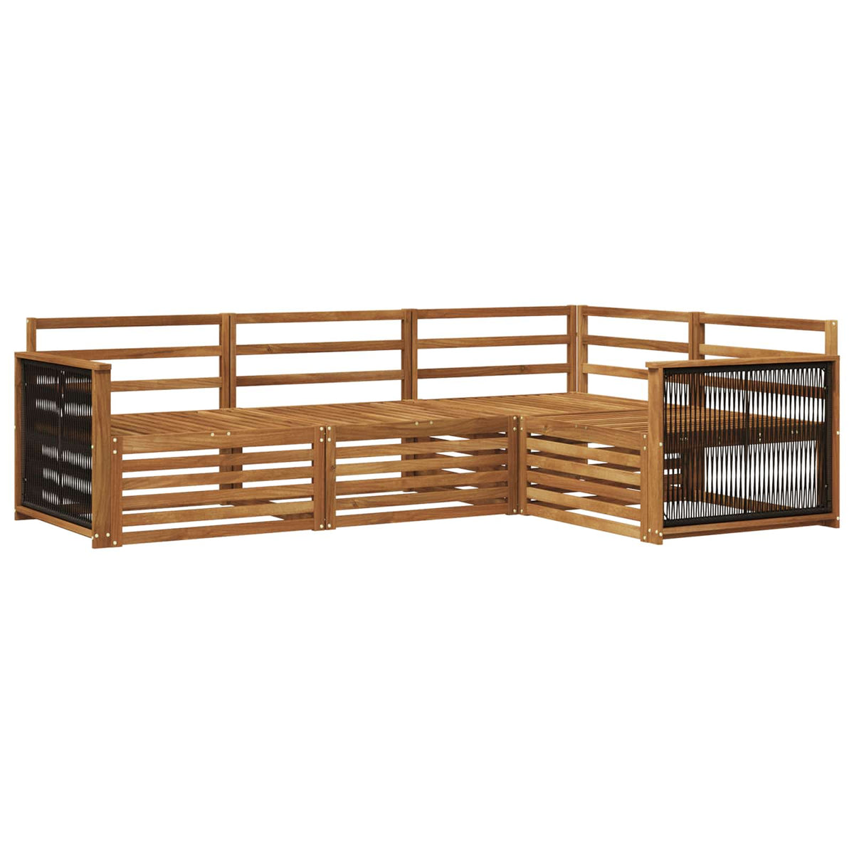 vidaXL Outdoor Sofa Set 4 pcs Natural Solid Acacia Wood 2
