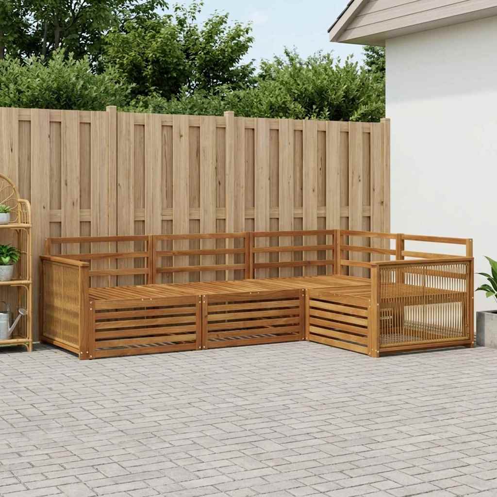 vidaXL Outdoor Sofa Set 4 pcs Natural Solid Acacia Wood 1