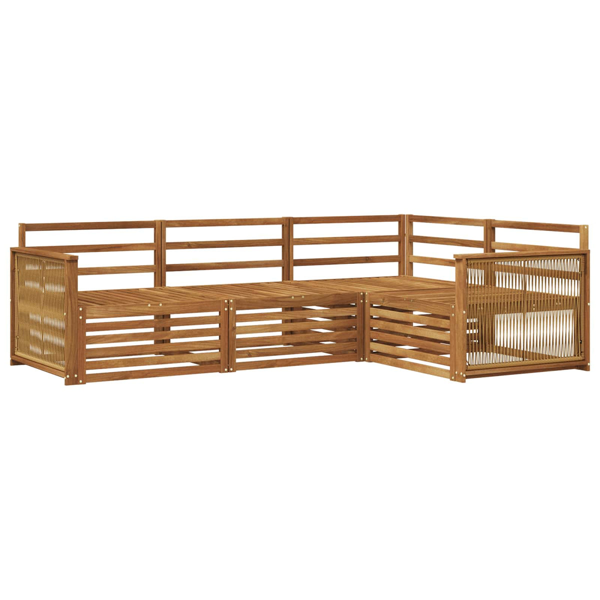vidaXL Outdoor Sofa Set 4 pcs Natural Solid Acacia Wood 2