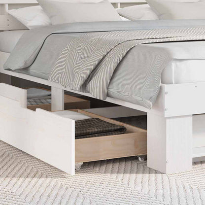 vidaXL Bed Frame with Headboard White 180 x 200 cm Solid Pine Wood 4
