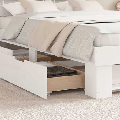 vidaXL Bed Frame with Headboard White 160 x 200 cm Solid Pine Wood 4
