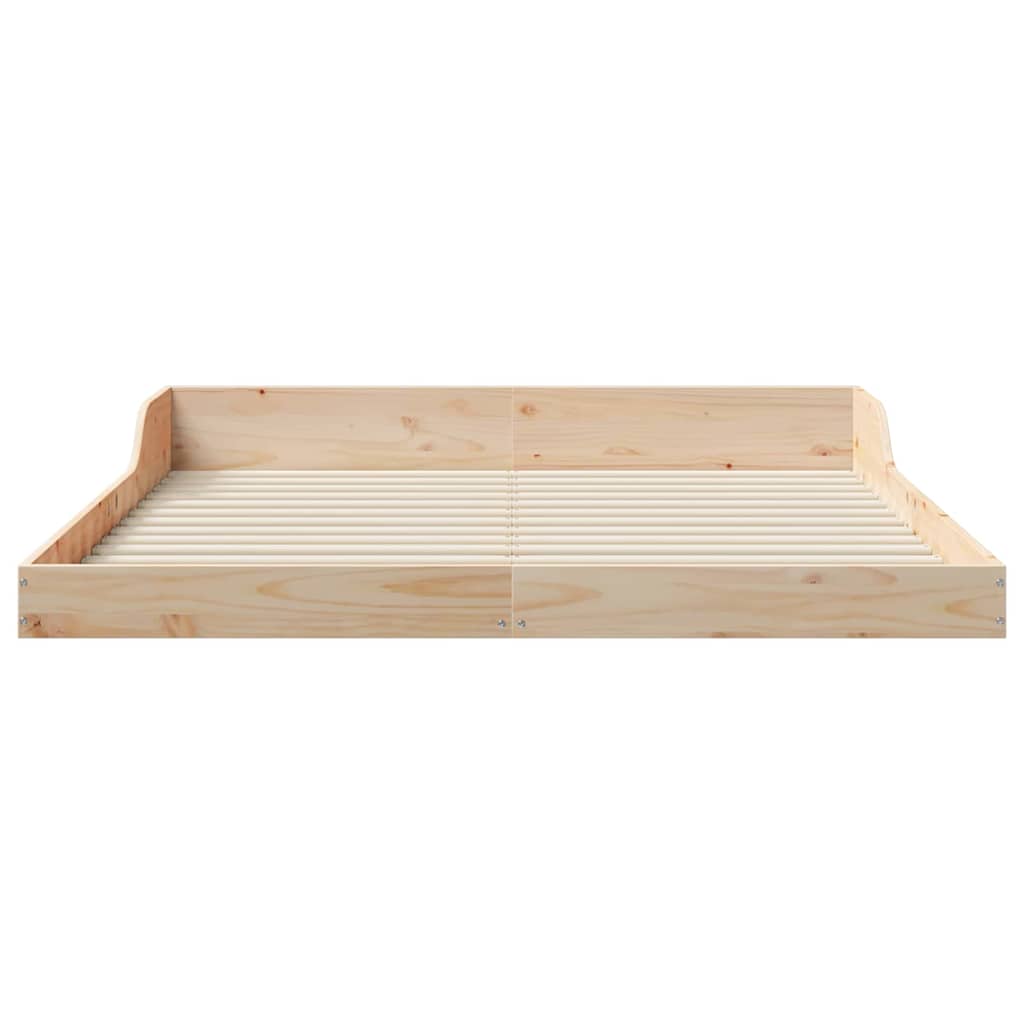 Bed Frame Brown Solid Pine Wood Natural Length 200 cm 150 cm