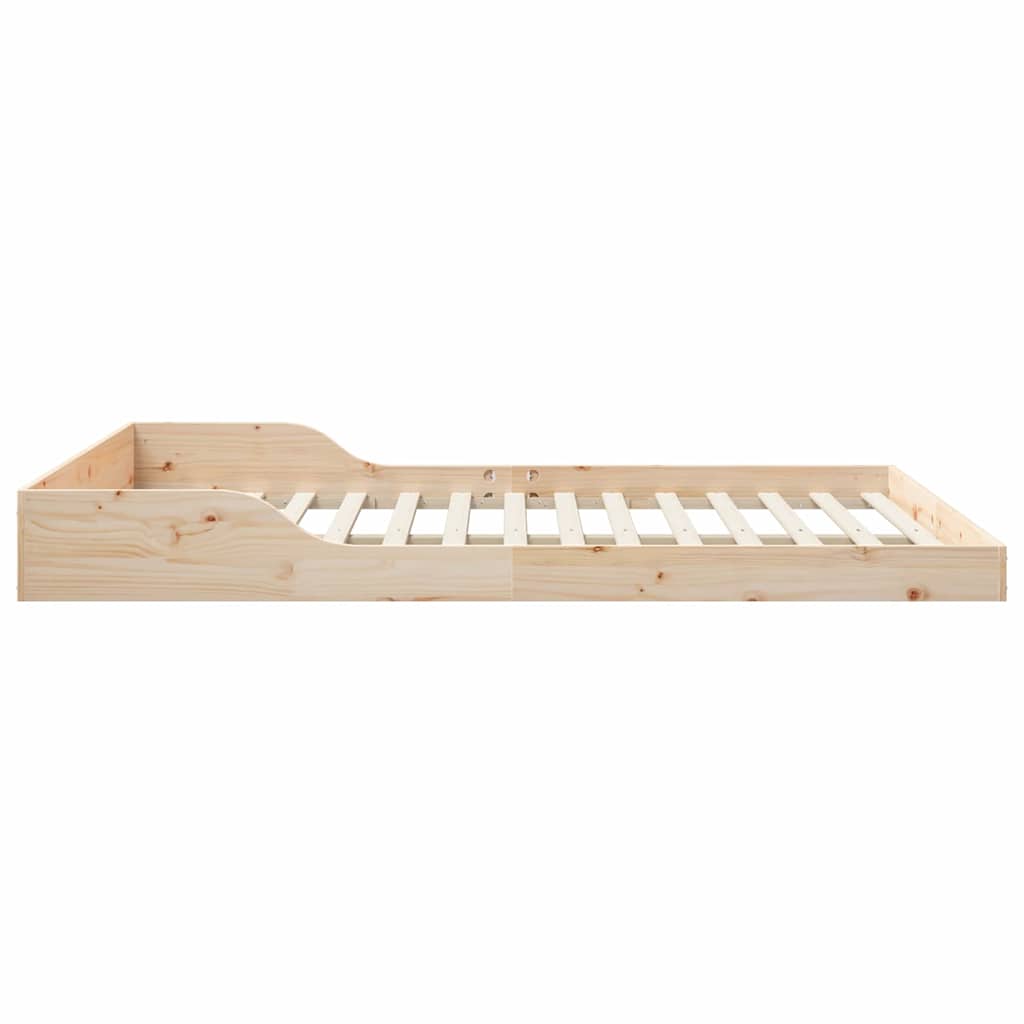 Bed Frame Brown Solid Pine Wood Natural Length 200 cm 150 cm