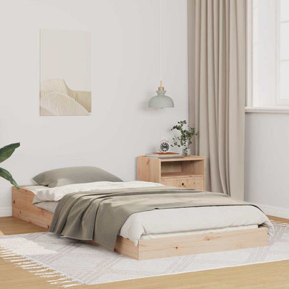 Bed Frame Brown Solid Pine Wood Natural Length 200 cm 80 cm