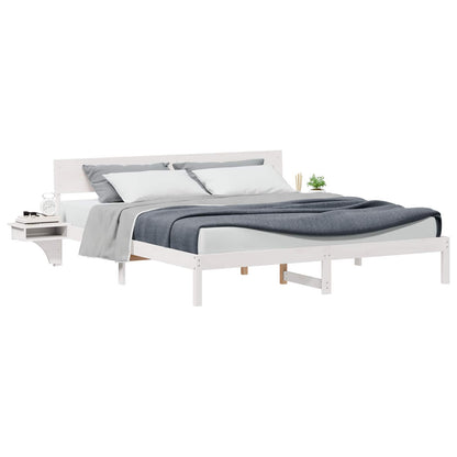 vidaXL Bed Frame with Headboard White 180 x 200 cm Solid Pine Wood 2