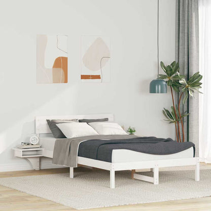 vidaXL Bed Frame with Headboard Solid Pine Wood Length 200 cm White