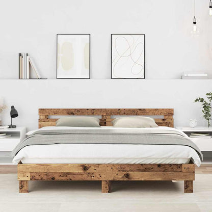 vidaXL Bed Frame Old Wood 203 x 185 x 70 cm Engineered Wood 1