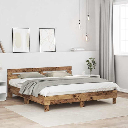 vidaXL Bed Frame Old Wood 203 x 185 x 70 cm Engineered Wood 3