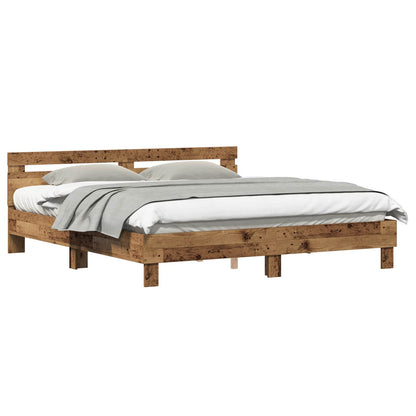 vidaXL Bed Frame Old Wood 203 x 185 x 70 cm Engineered Wood 2