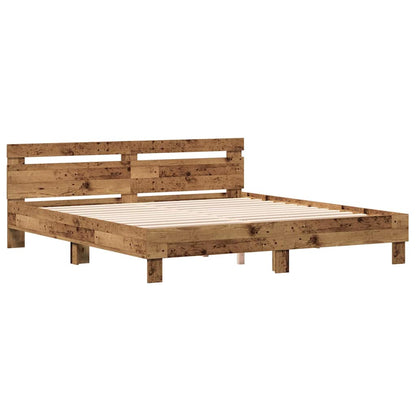 vidaXL Bed Frame Old Wood 203 x 185 x 70 cm Engineered Wood 4