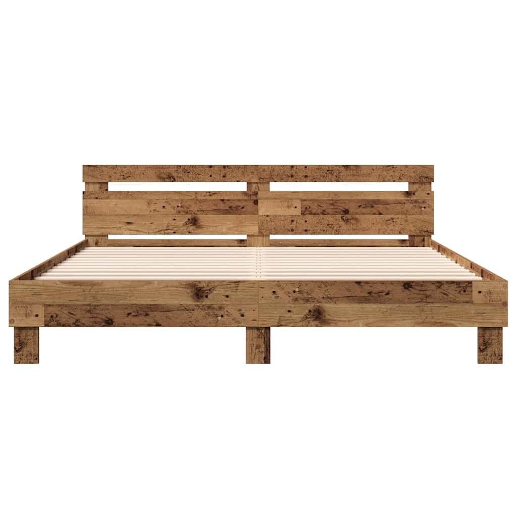 vidaXL Bed Frame Old Wood 203 x 185 x 70 cm Engineered Wood 5
