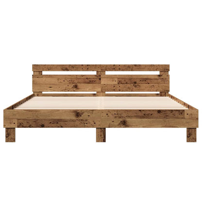 vidaXL Bed Frame Old Wood 203 x 185 x 70 cm Engineered Wood 5
