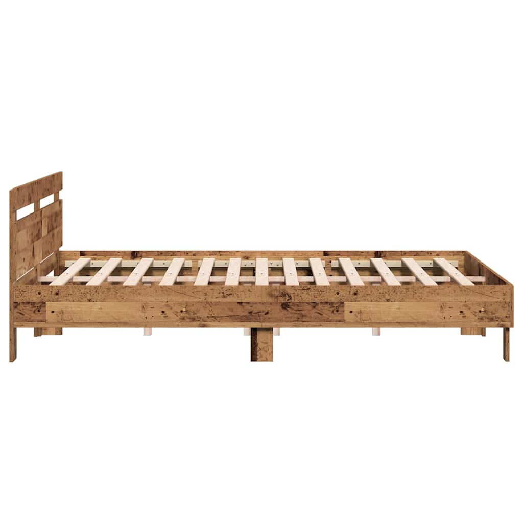 vidaXL Bed Frame Old Wood 203 x 185 x 70 cm Engineered Wood 6