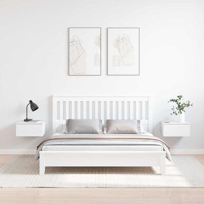 Bedside Table 37 x 35 x 18.5 cm Solid pine wood White 2