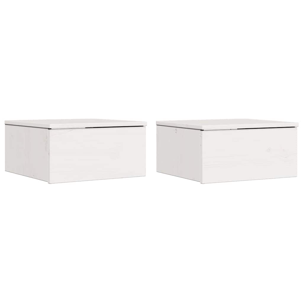 Bedside Table 37 x 35 x 18.5 cm Solid pine wood White 2