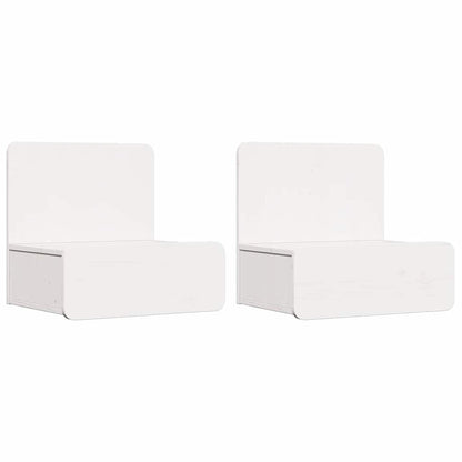 Bedside Table 44 x 32.5 x 40 cm Solid pine wood White 2