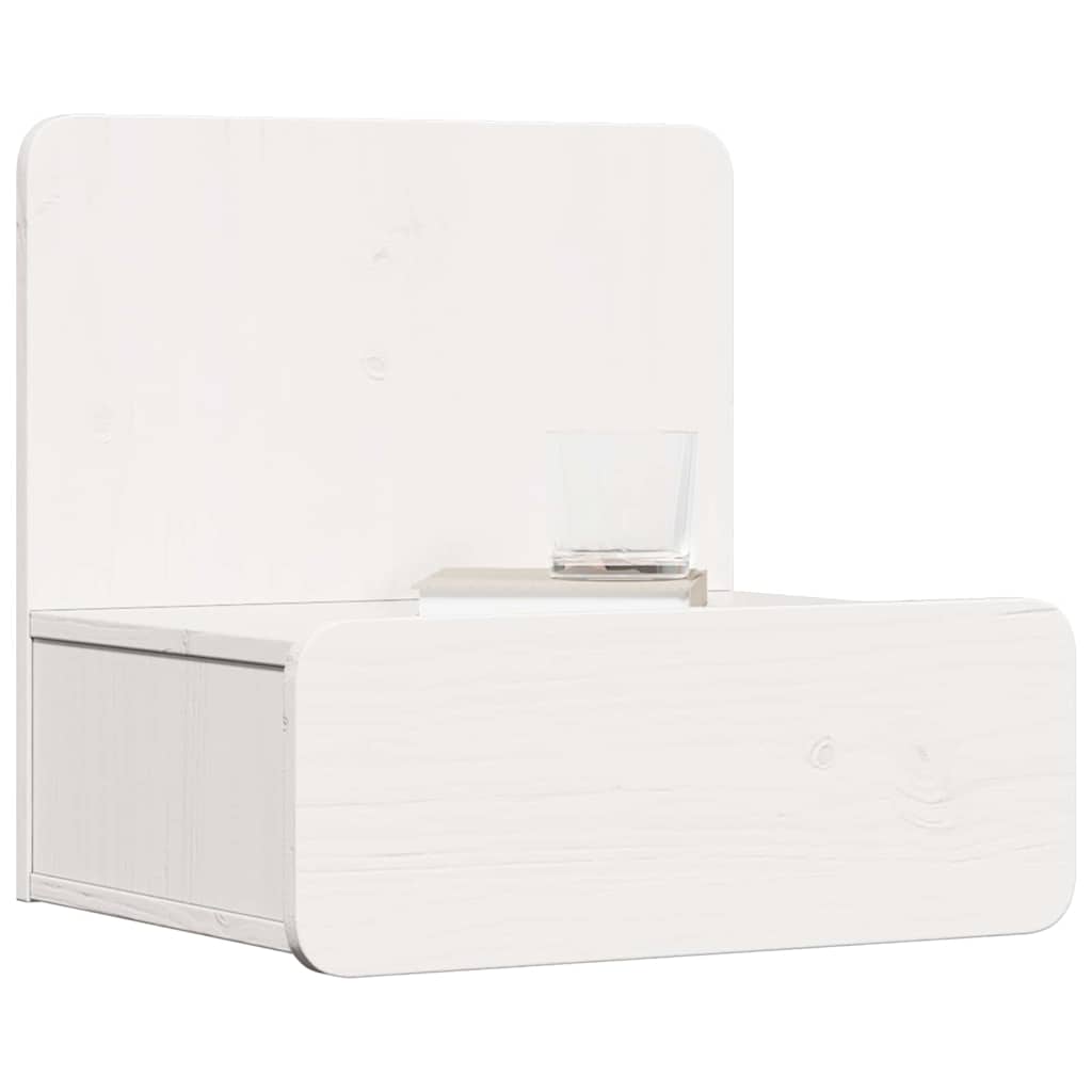 Bedside Table 44 x 32.5 x 40 cm Solid pine wood White 2