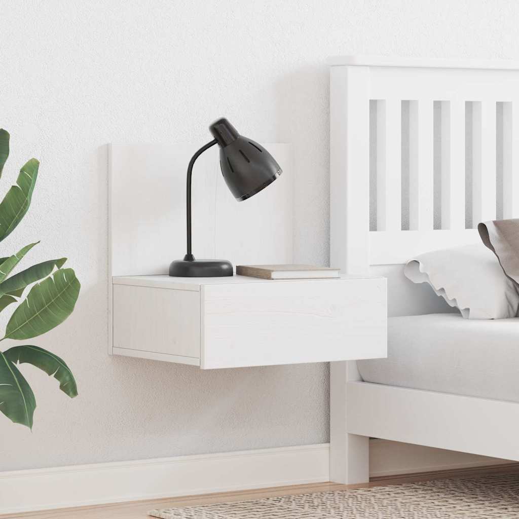 Bedside Table 42 x 32.5 x 40 cm Solid pine wood White